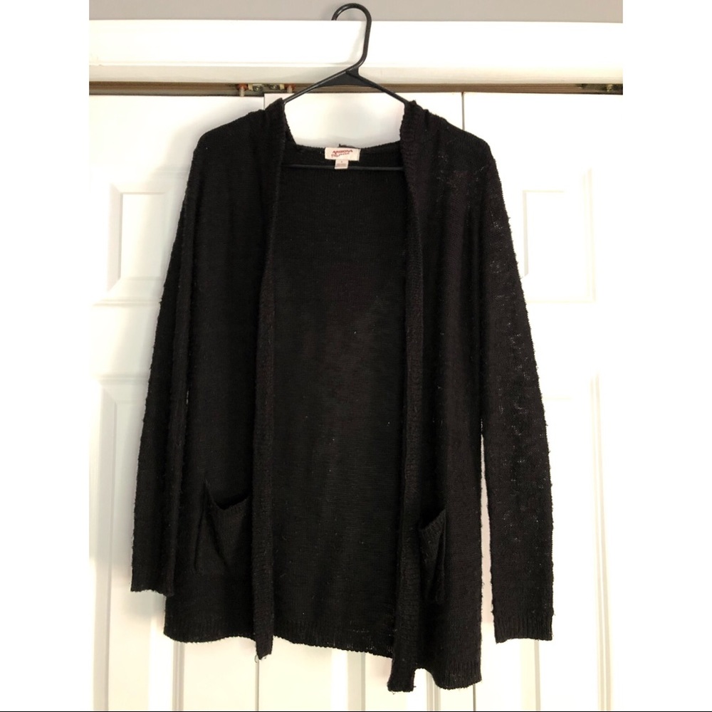 Black Cardigan with Hood